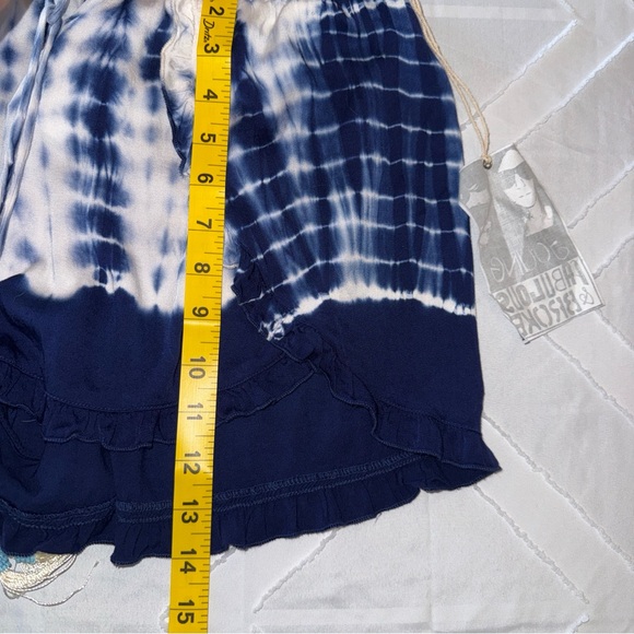 Young Fabulous & Broke High Waist Tie-Dye Shorts - Navy and White - Picture 11 of 12